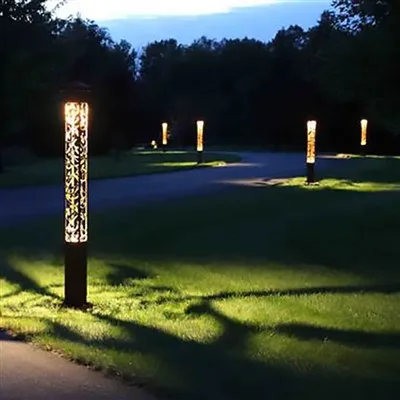 Sérsniðin Corten Steel Garden Style Led Bollard Lights